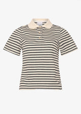 Noella - Leyna polo top - sugar grey stripe