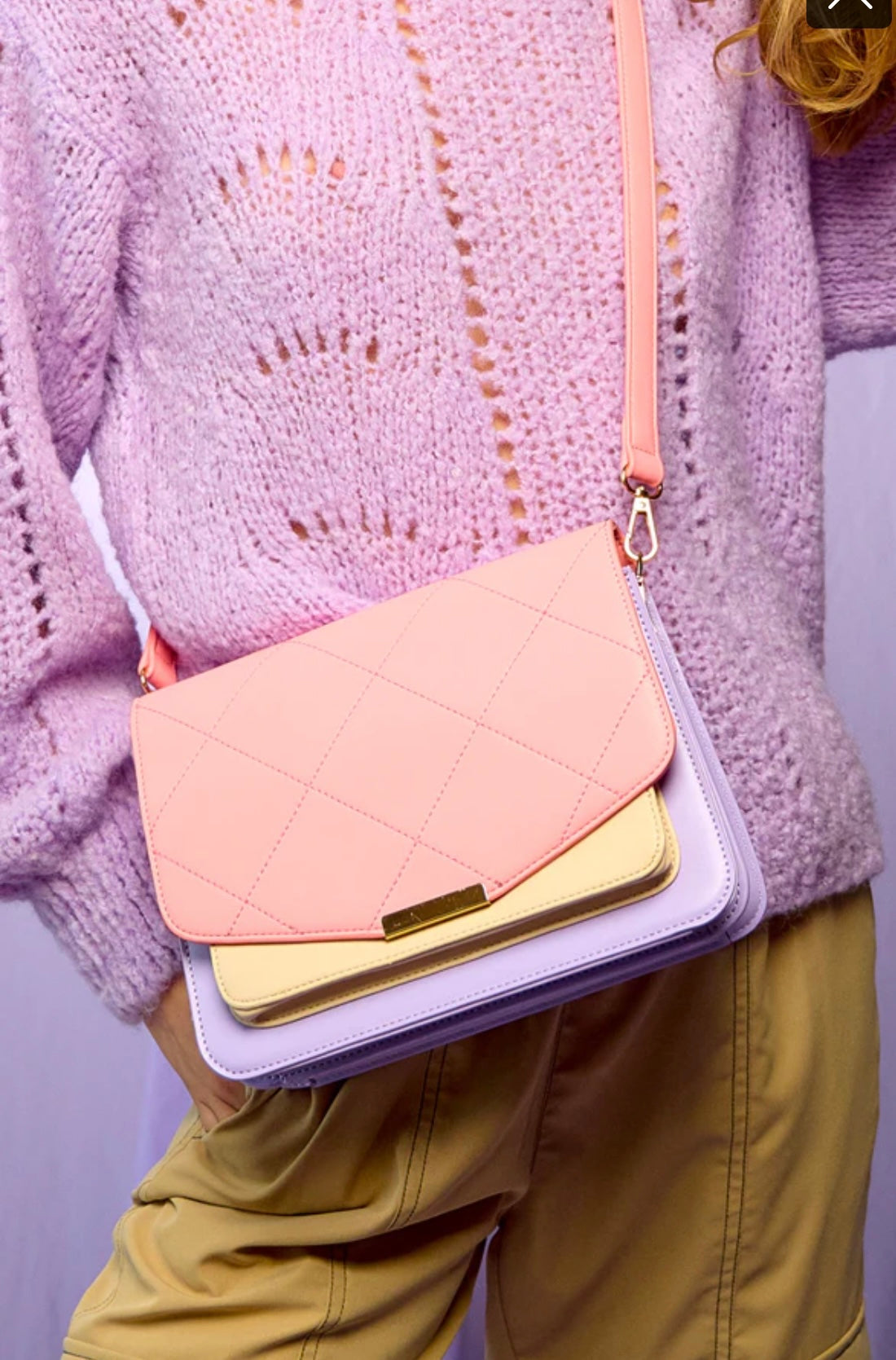Noella - Blanca Multi Compartment Bag Coral/Purple/Nude