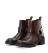 Ca´Shott - CASRIKKE Chelsea Biker Boot Pull Up Leather - Coffee