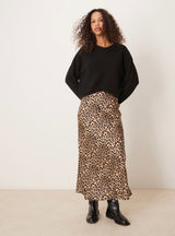 VILA - Vielette HW Midi skirt - Leopard