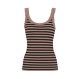 Tim & Simonsen ISA Stripe Dark Rib Top – Sømløs og Strækbar Basis Top (TS1CS962) - Nero/Rosa antico