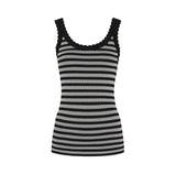 Tim & Simonsen ISA Stripe Rib Top – Blød og Strækbar Stribet Basis Top (TS1CS276) - Nero-bianco