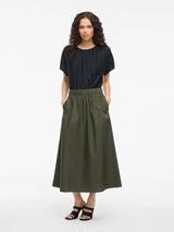 Vila VISOPHIE HW Ankle Skirt i grøn