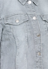Street One - Denimjakke - stribet