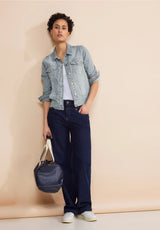Street One - Denimjakke - stribet