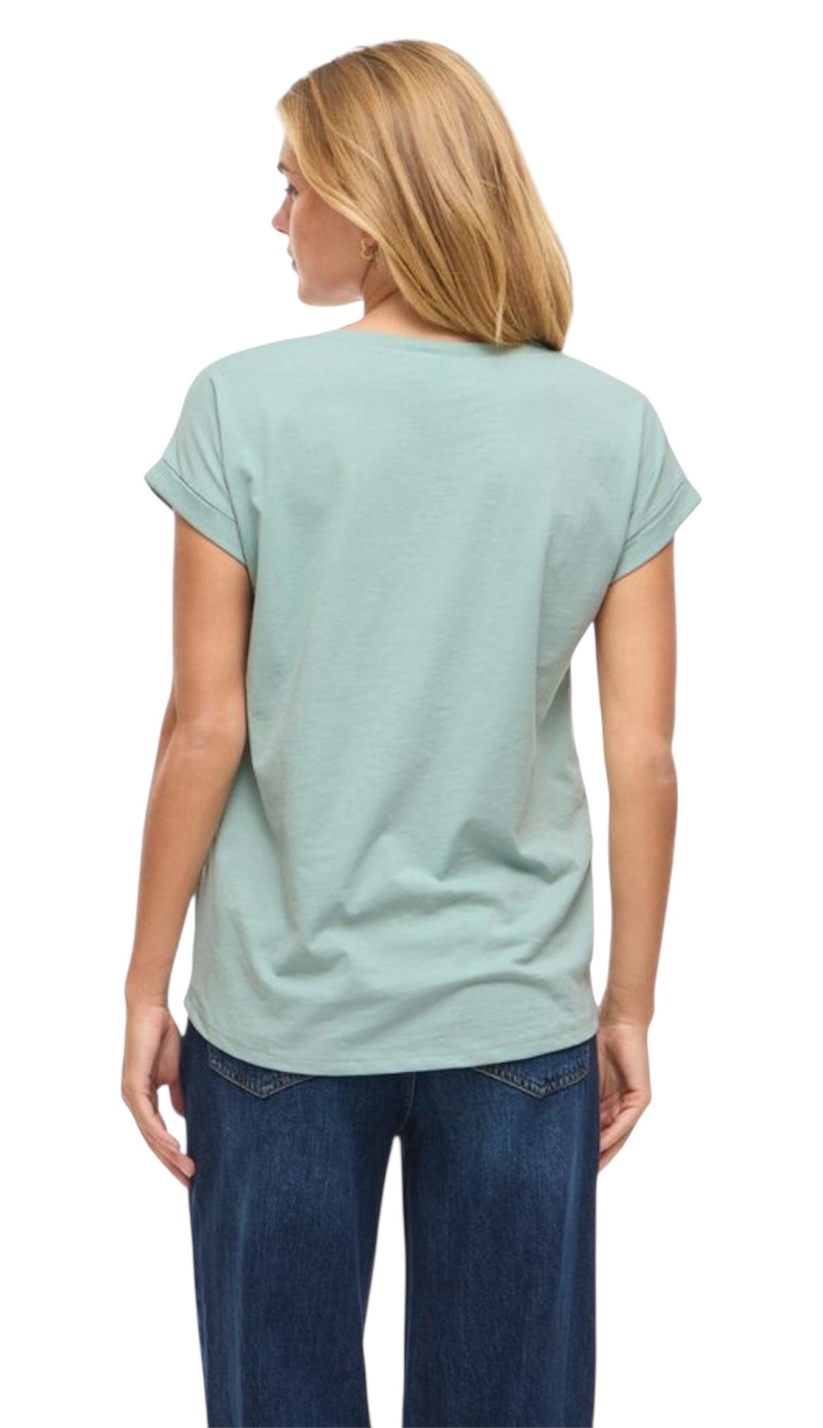 VILA VIDREAMERS T-shirt i lys grøn Blue Surf