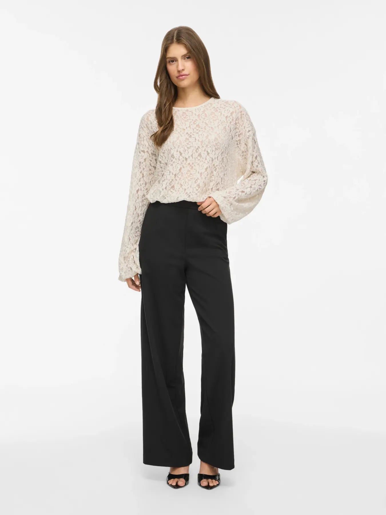 VILA VIALDEIA lys transparent top med blonde