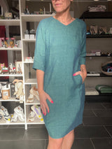 Safa Dress – Figursyet Hørkjole – Emerald Green – GR Nature