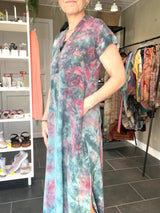 Cofur Casual Dress Long i multifarvet silke