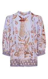 Lyseblå printet dESTINY bluse fra Marta Du Chateau