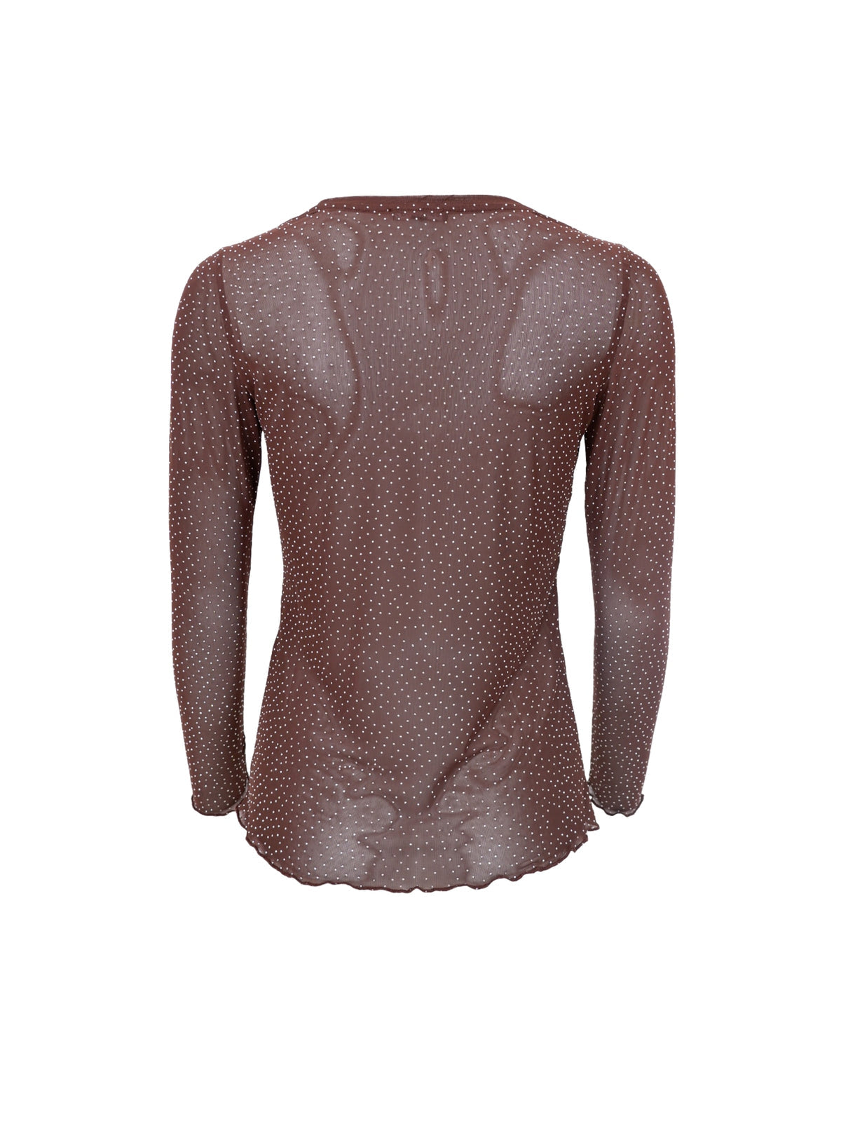 Alexis Blouse Coffee med dekorative similisten