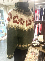Håndstrikket Balustrik sweater i islandsk uld med pote-mønster