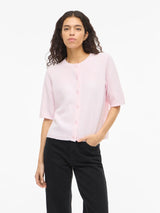 VILIGA 2/4 O-Neck Knit Cardigan fra VILA i farven Blossom Melange set forfra