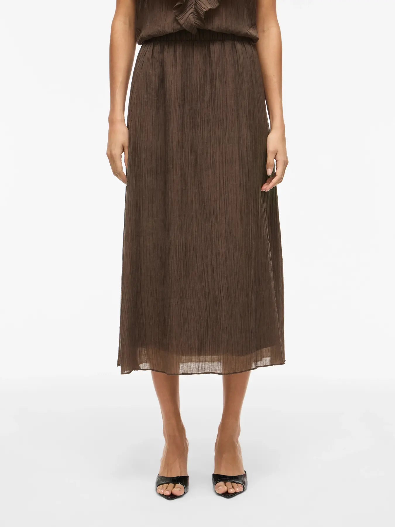 Elegant midi nederdel i chiffon kvalitet
