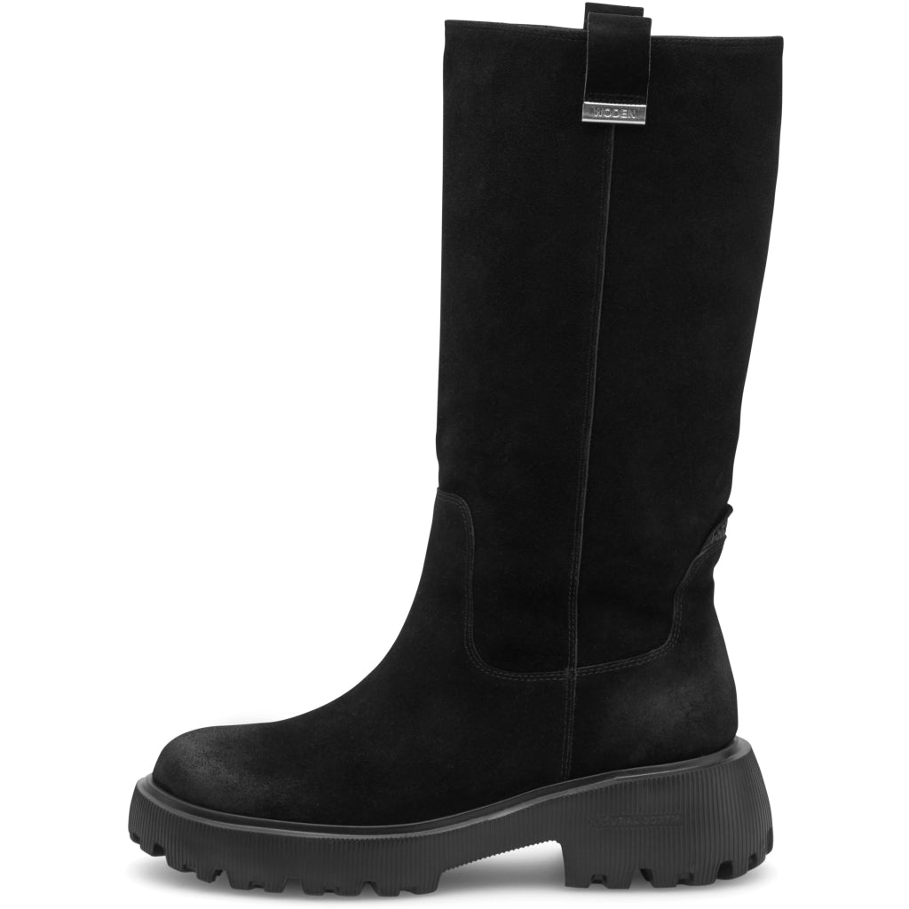 WODEN Lea Suede WS167 – sort ruskindsstøvle med let EVA-sål