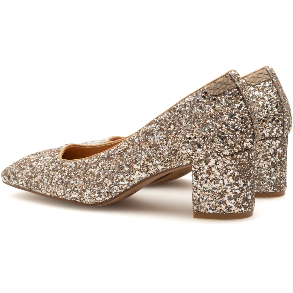 WODEN Marie Low Glitter WS189 – 763 Multi pumps med 5,5 cm hæl