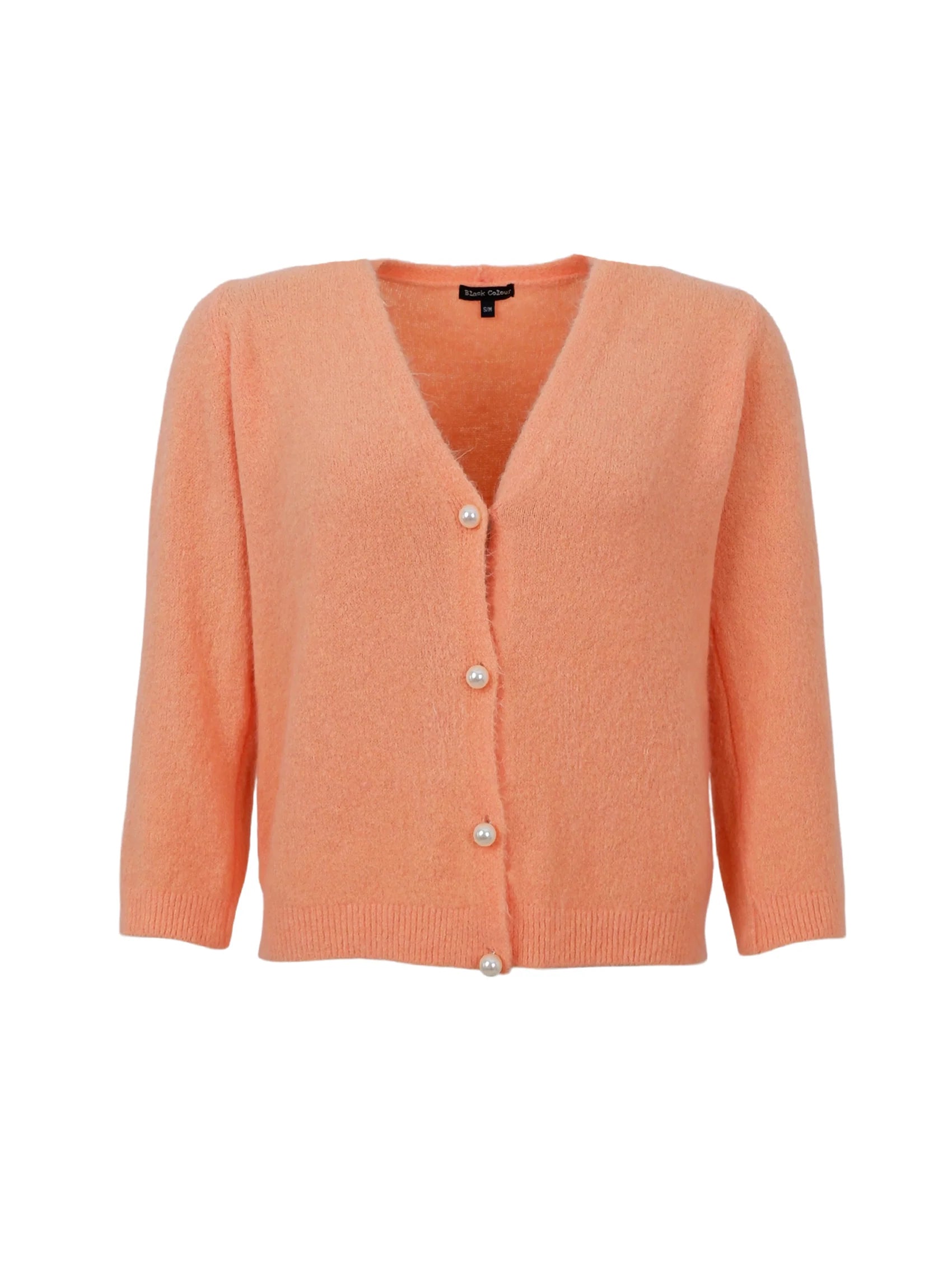 Black Colour Bella cardigan apricot med perlemorsknapper