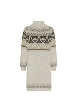 Marta du Château JOCELYNE strikkjole i calce fango beige – onesize knælang kjole