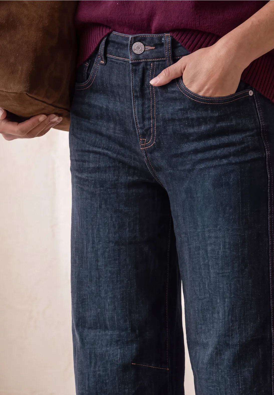 Street One Karlie Barrel Leg jeans med Loose Fit og High Waist