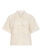 VILA VIMERINDA skjorte i birch med hæklet look