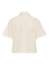 Kortærmet skjorte i lys farve med struktur