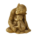 Speedtsberg figur – abe med unge i skød, antik guld, polyresin, 20×16×23 cm