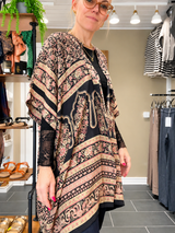 Diva Tunika Onesize – sort/rosa – 100% Genanvendt Silke – Cofur Denmark