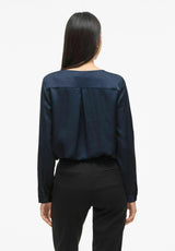 VIELLETTE satinbluse fra VILA i Navy Blazer