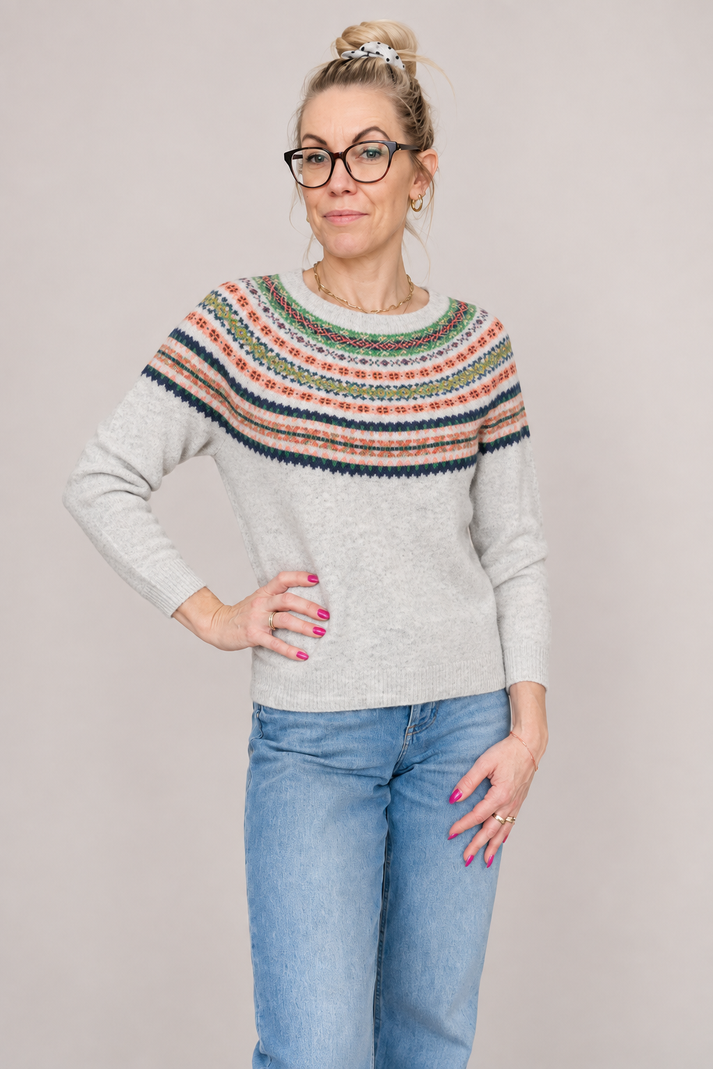 Mansted Fay Strik Light Grey i 100% merinould