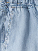 Street One Wide Leg Pants 378564 i lyseblå – høj talje, vide ben, elastisk linning med snøre og sidelommer – bomuld og lyocell