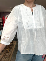 VIMARIGA V-Neck Bluse 14114371 – Snow White fra VILA