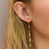 Desirée Blue forgyldte øreringe fra Zefina Denmark med blå sten og perler