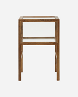 House Doctor HDMontre sidebord i antik brun mangotræ med glaspartier og glashylde, 38×60×28 cm