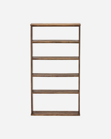 House Doctor HDBalance reol i antik brun mangotræ med rillede sider og 5 hylder, 130×70×18 cm