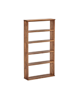 House Doctor HDBalance reol i antik brun mangotræ med rillede sider og 5 hylder, 130×70×18 cm