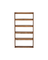 House Doctor HDBalance reol i antik brun mangotræ med rillede sider og 5 hylder, 130×70×18 cm