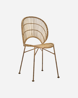 House Doctor HDTrecca spisebordsstol i natur rattan med sort jernstel