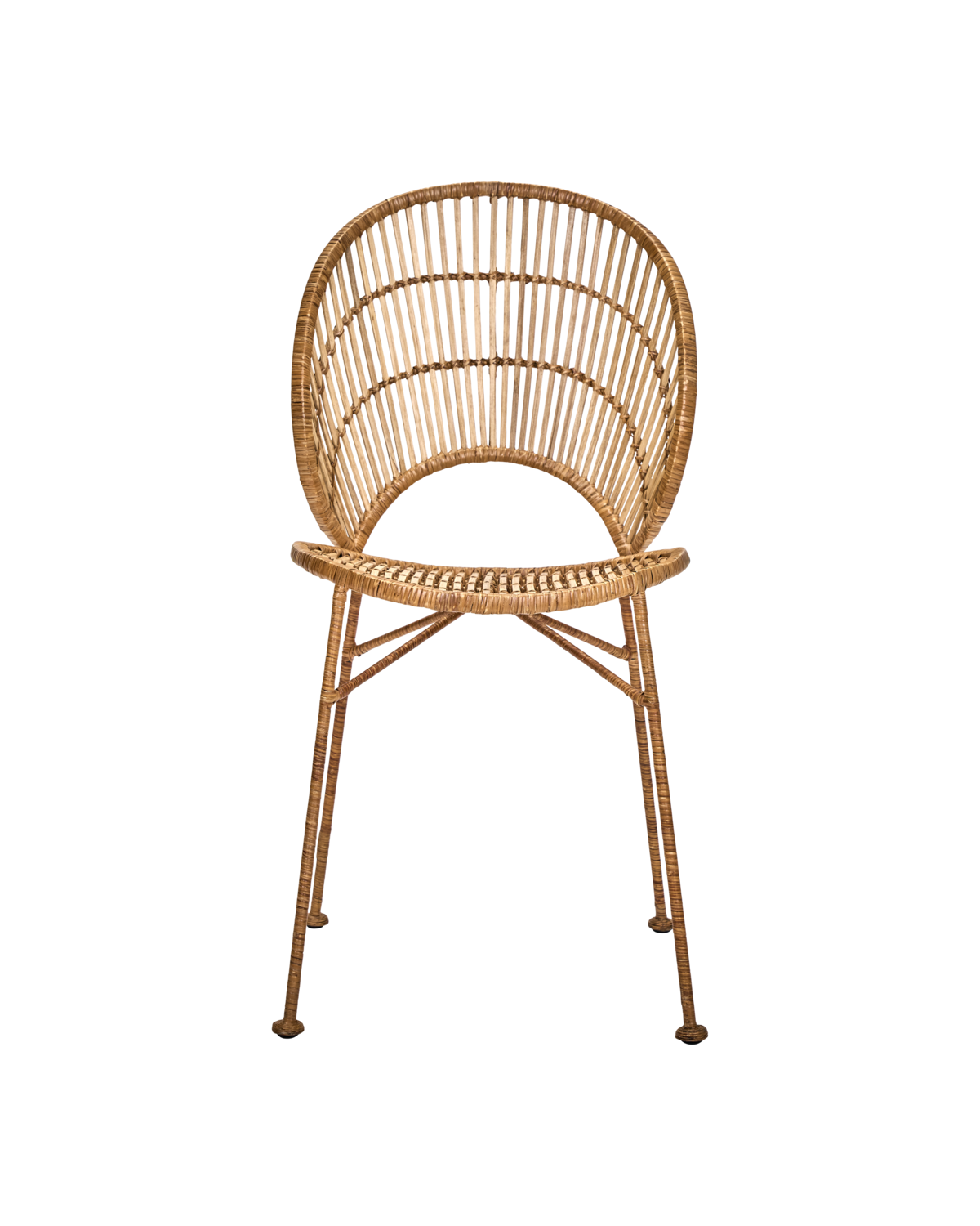 House Doctor HDTrecca spisebordsstol i natur rattan med sort jernstel