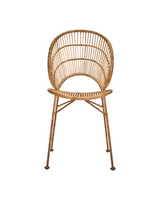 House Doctor HDTrecca spisebordsstol i natur rattan med sort jernstel