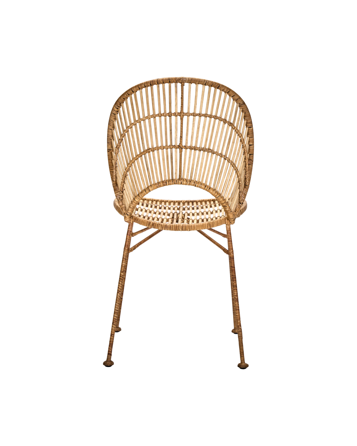 House Doctor HDTrecca spisebordsstol i natur rattan med sort jernstel