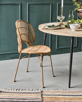 House Doctor HDTrecca spisebordsstol i natur rattan med sort jernstel