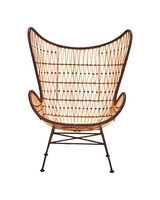 House Doctor HDFlow loungestol i natur rattan med sort jernstel