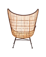 House Doctor HDFlow loungestol i natur rattan med sort jernstel