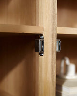 Moderne vitrineskab grå natur med trælook og hylder