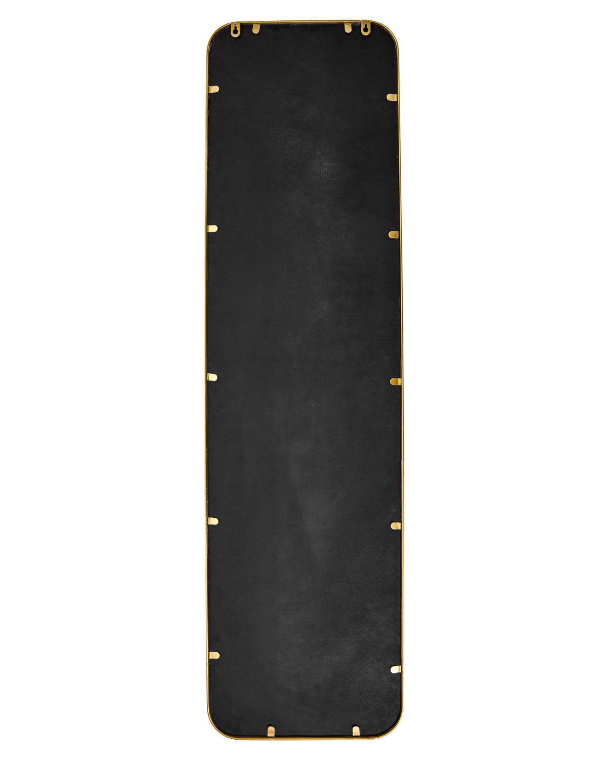 House Doctor HDMirror aflangt vægspejl med gylden ramme og afrundede hjørner, 129×35 cm
