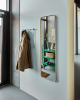 House Doctor HDMirror aflangt vægspejl med gylden ramme og afrundede hjørner, 129×35 cm