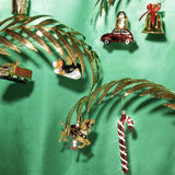 Vondels Candy Cane ornament i rød glas med hvid glitter H14 cm