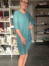Safa Dress – Figursyet Hørkjole – Emerald Green – GR Nature