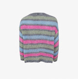 Stribet cardigan i grå nuancer fra Black Colour