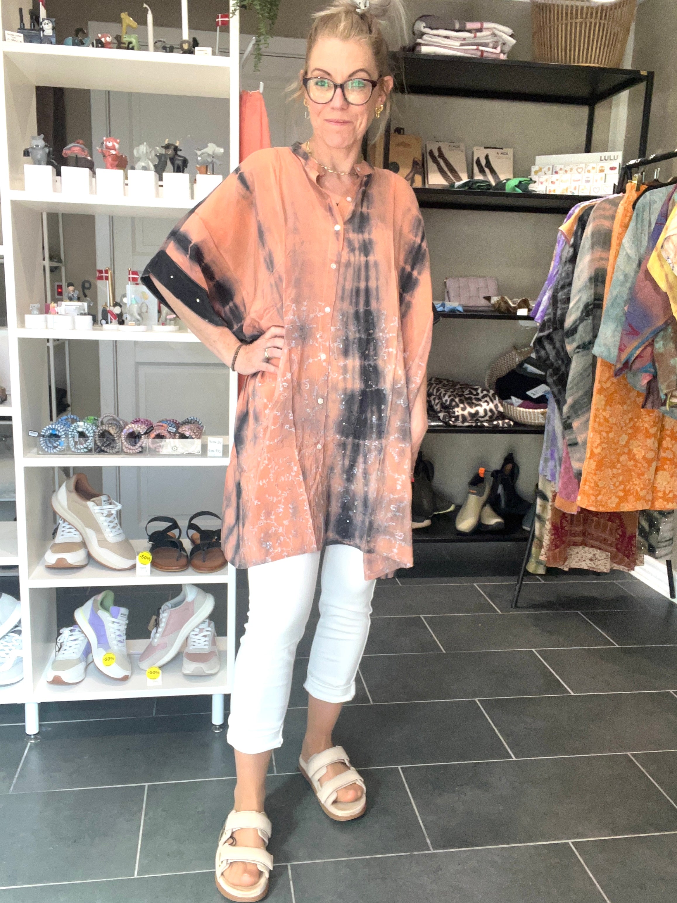 Boheme tunika i blød vintage silke